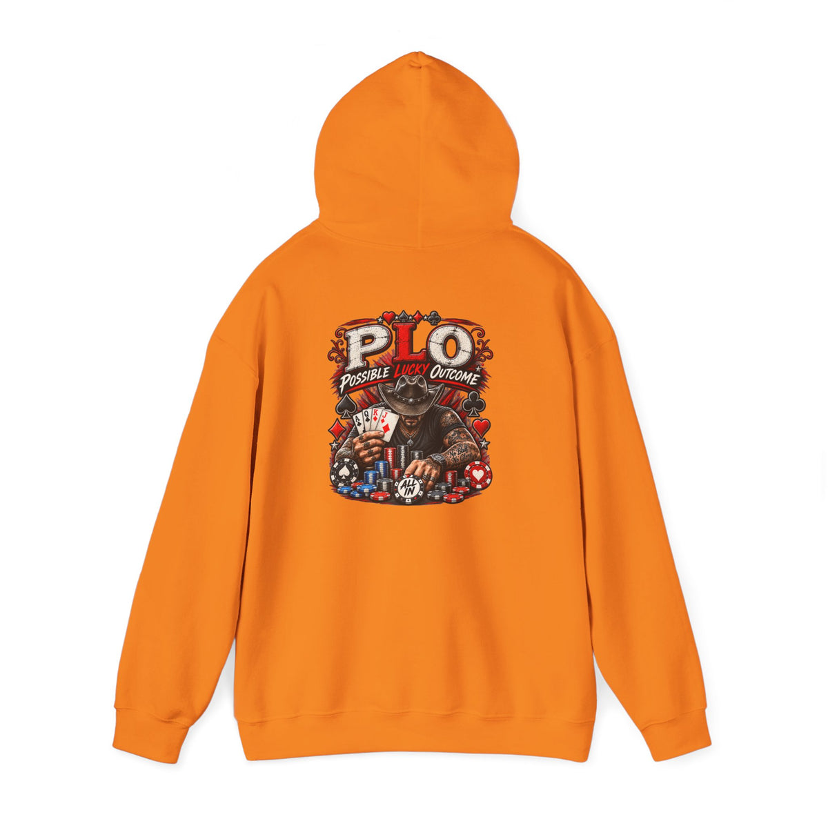 P.L.O. Pot-Limit Omaha Graphic Hooded Sweatshirt-"Professional Luck Observer"