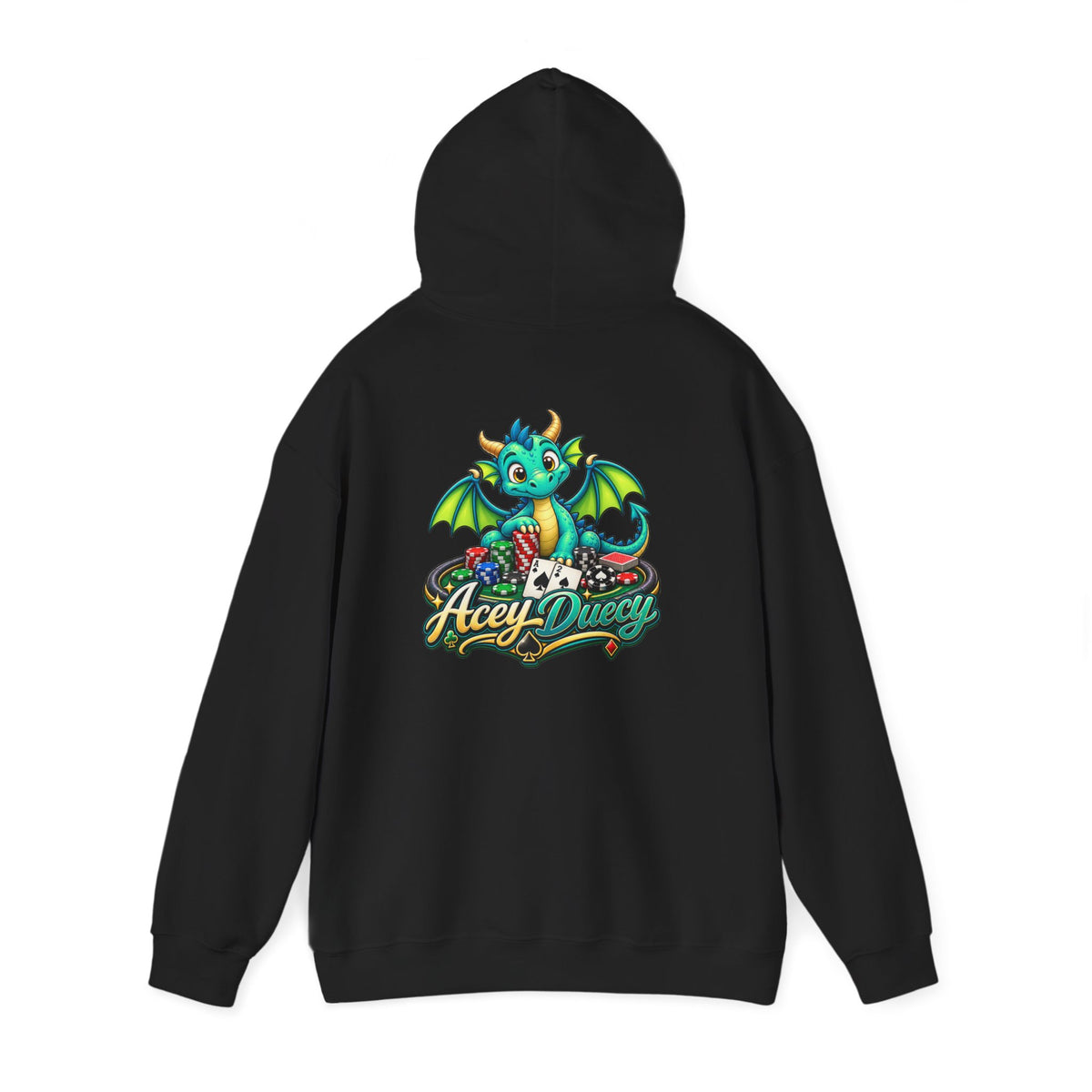 “Acey Duecy” Graphic Green Dragon Poker Pullover