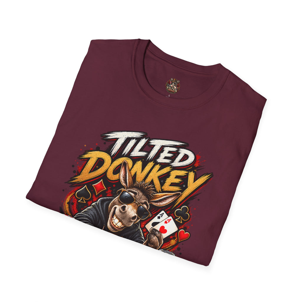 Tilted Donkey Poker T-Shirt — Funny Card Gambling Tee