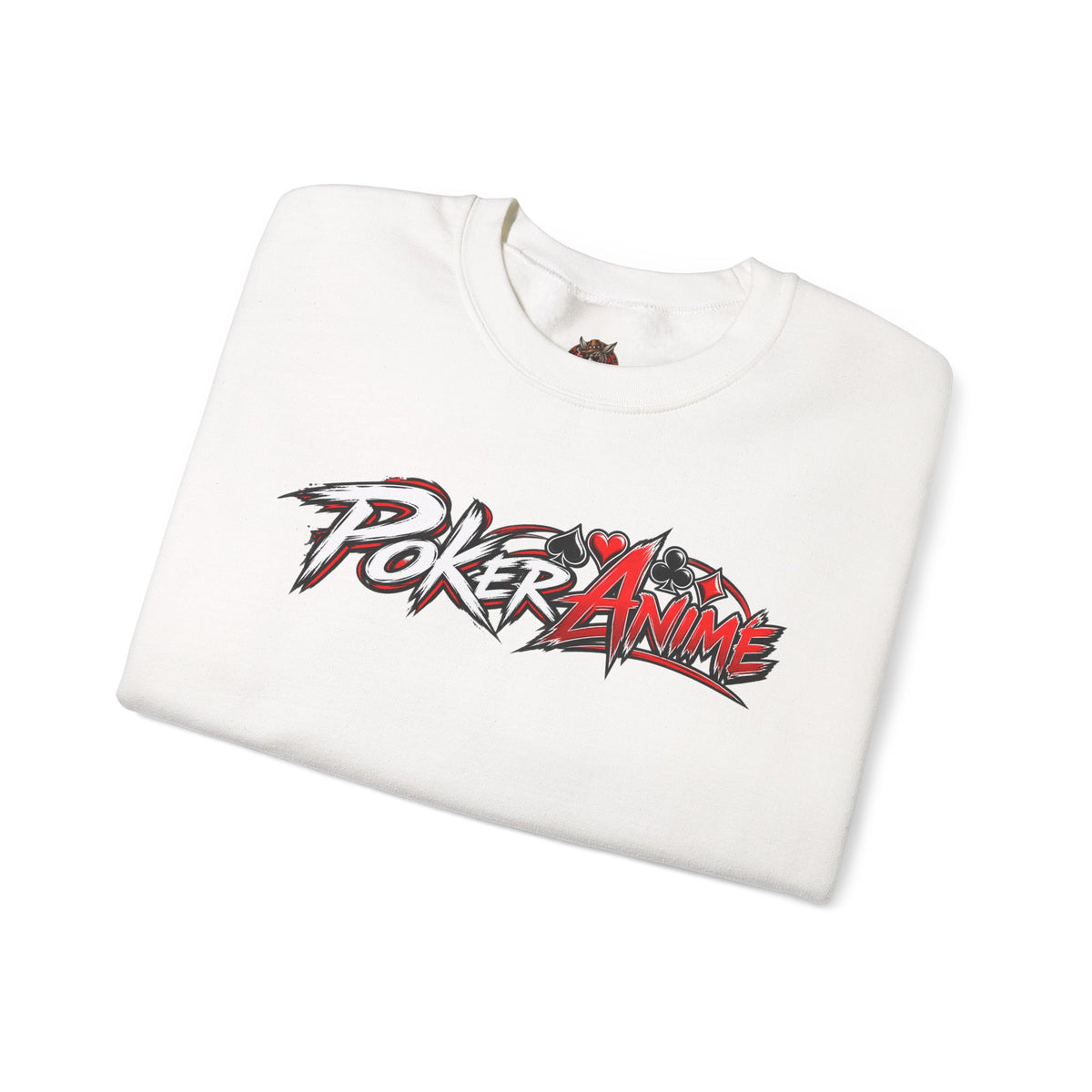 Poker Anime Crewneck Sweatshirt — "Play the Player, Not Your Cards" Graphic