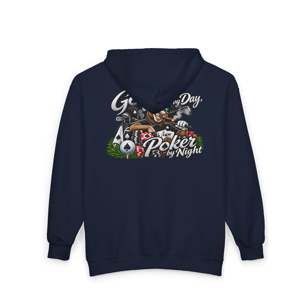 Golf by Day, Poker by Night Zip Hoodie – Golf & Poker Graphic