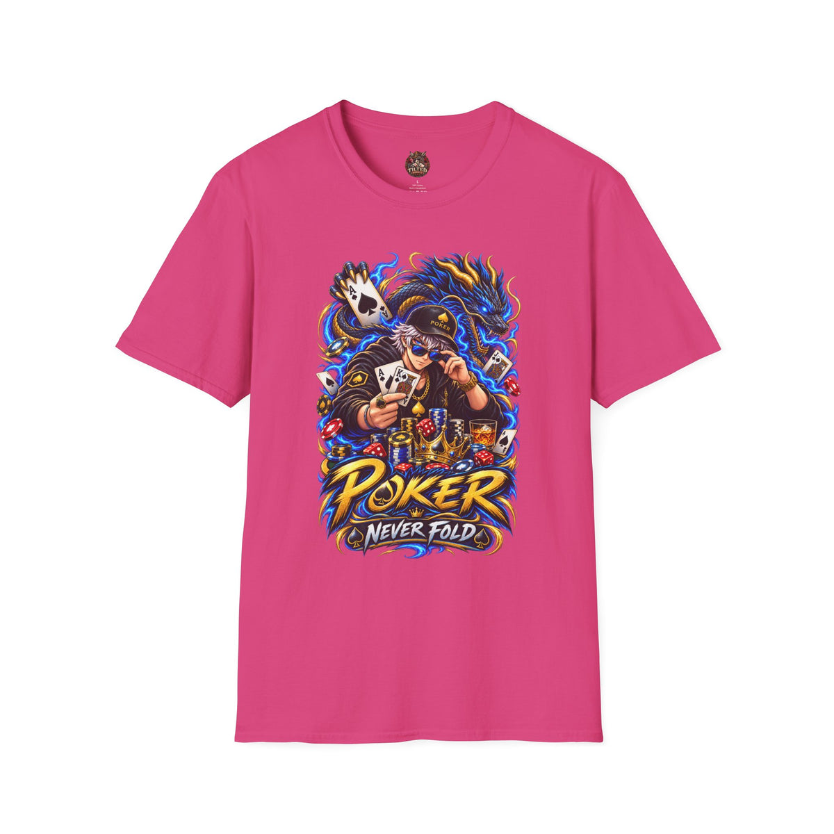 Poker 'Never Fold' T-Shirt — Graphic Card Shark Tee
