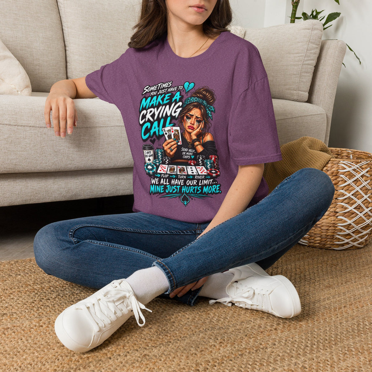 Crying Call Graphic Poker Tee