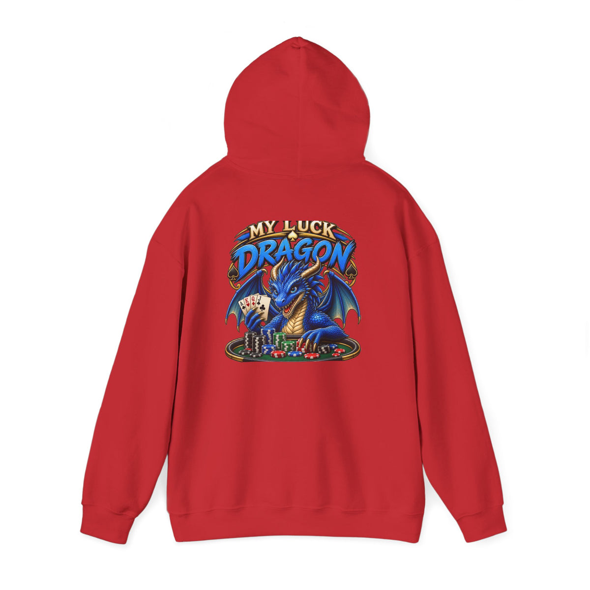 Dragon Poker Graphic Hoodie — “My luck dragon is strong”