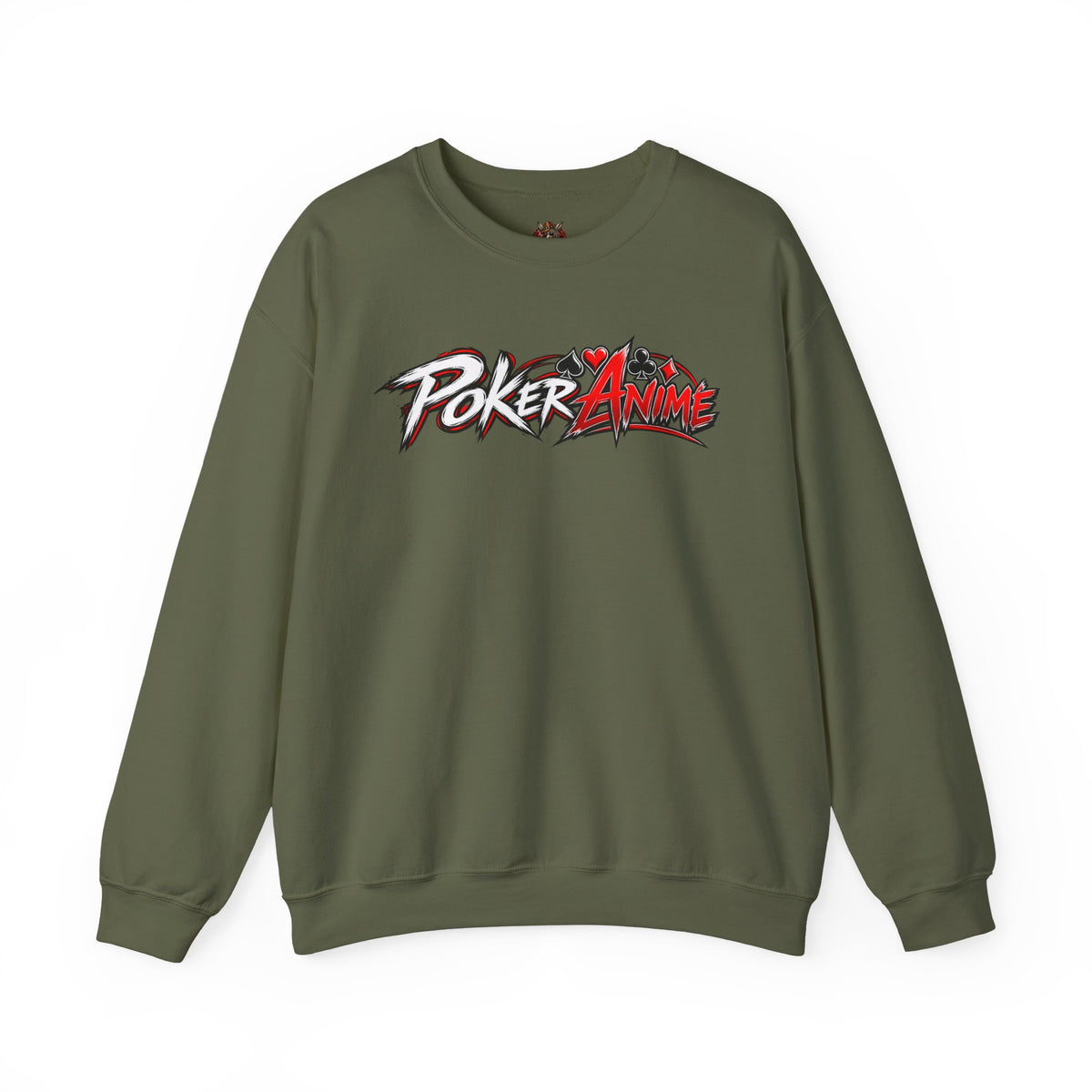 Poker Anime Crewneck Sweatshirt — "Play the Player, Not Your Cards" Graphic