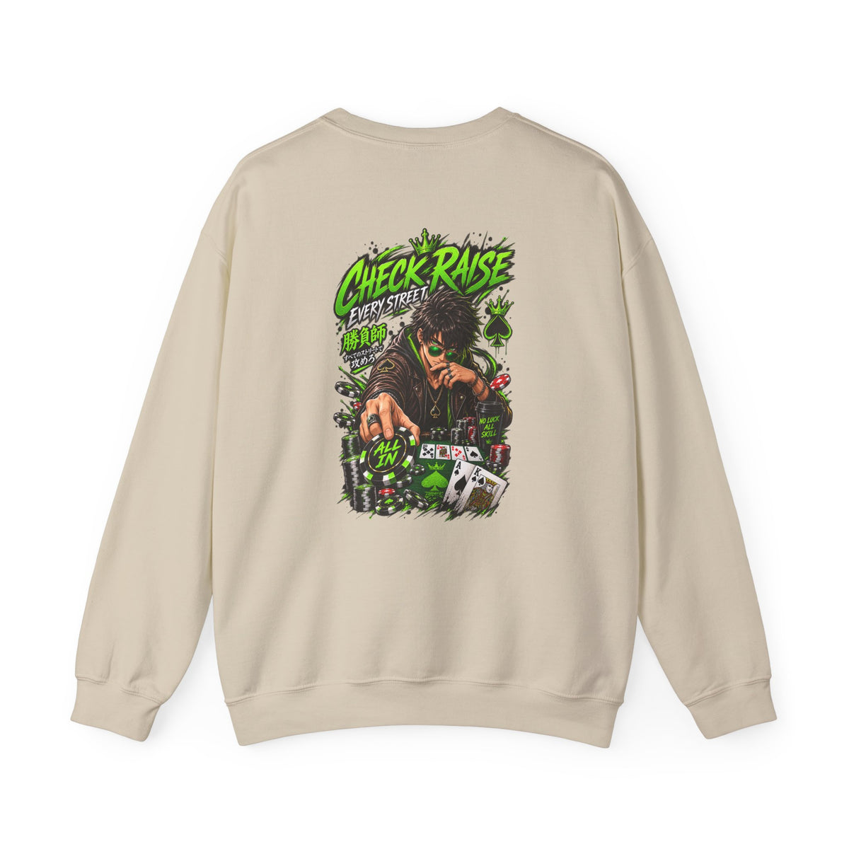 Poker Anime Check Raise Crewneck Sweatshirt