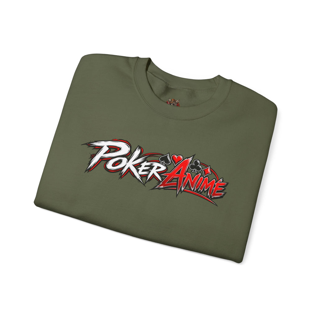 Poker Anime Crewneck Sweatshirt — "Play the Player, Not Your Cards" Graphic