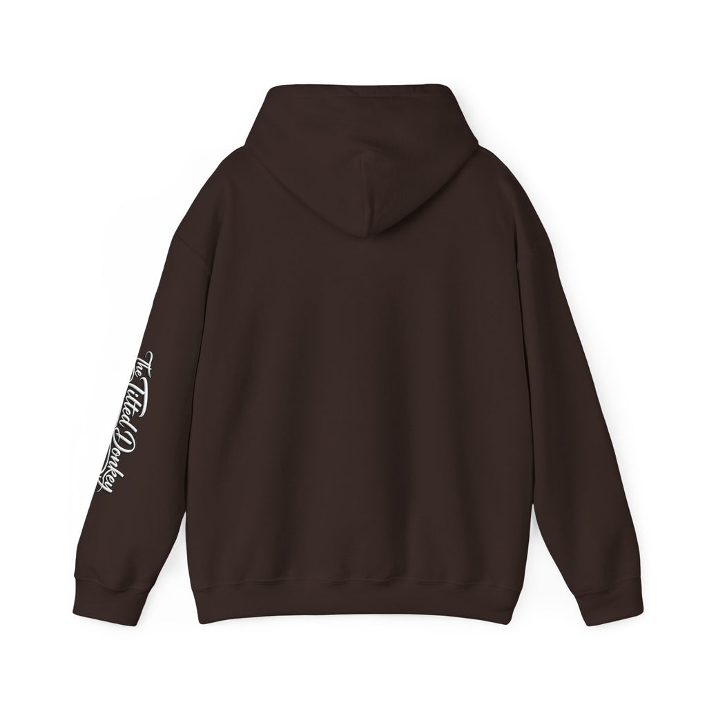 Tilted Donkey Graphic Hoodie — Fold a Lot Poker Design