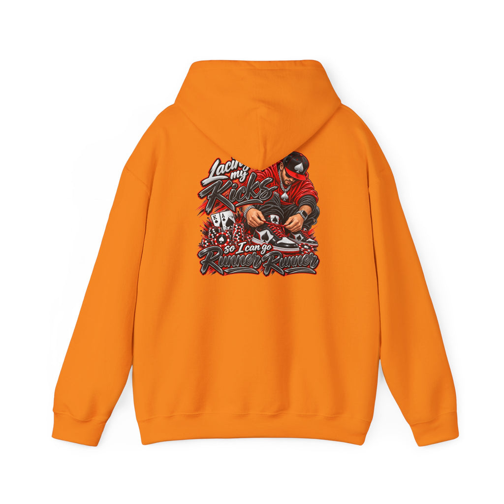 Poker-Inspired Streetwear Lace-up Graphic Hoodie