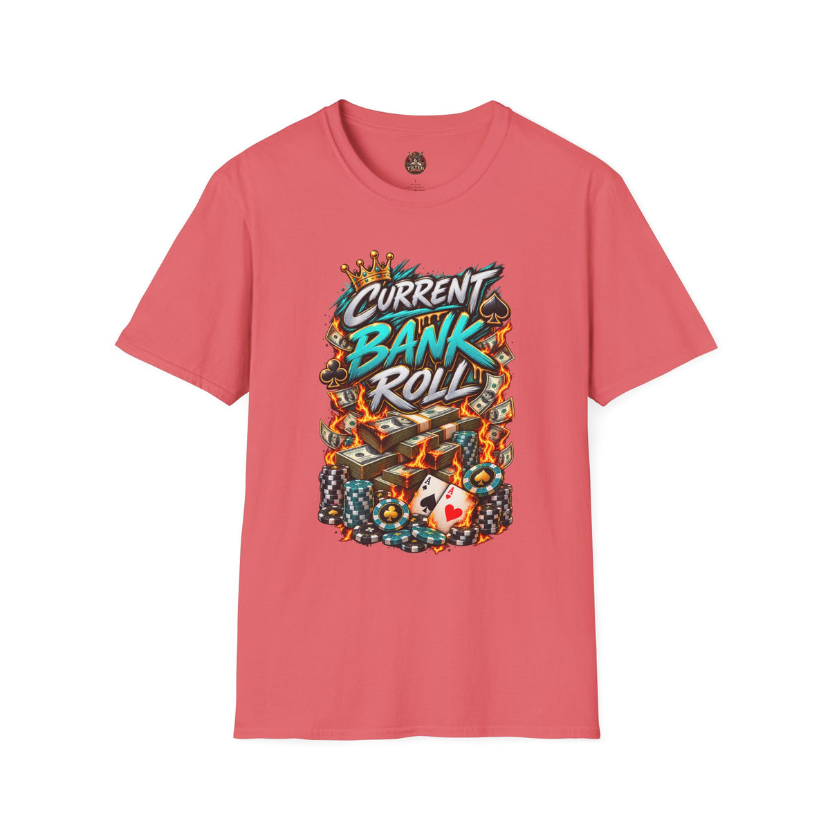 Bank Roll Graphic Poker T‑Shirt