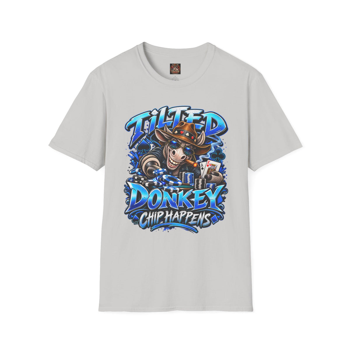 Tilted Donkey Chip Happens Graphic T-Shirt