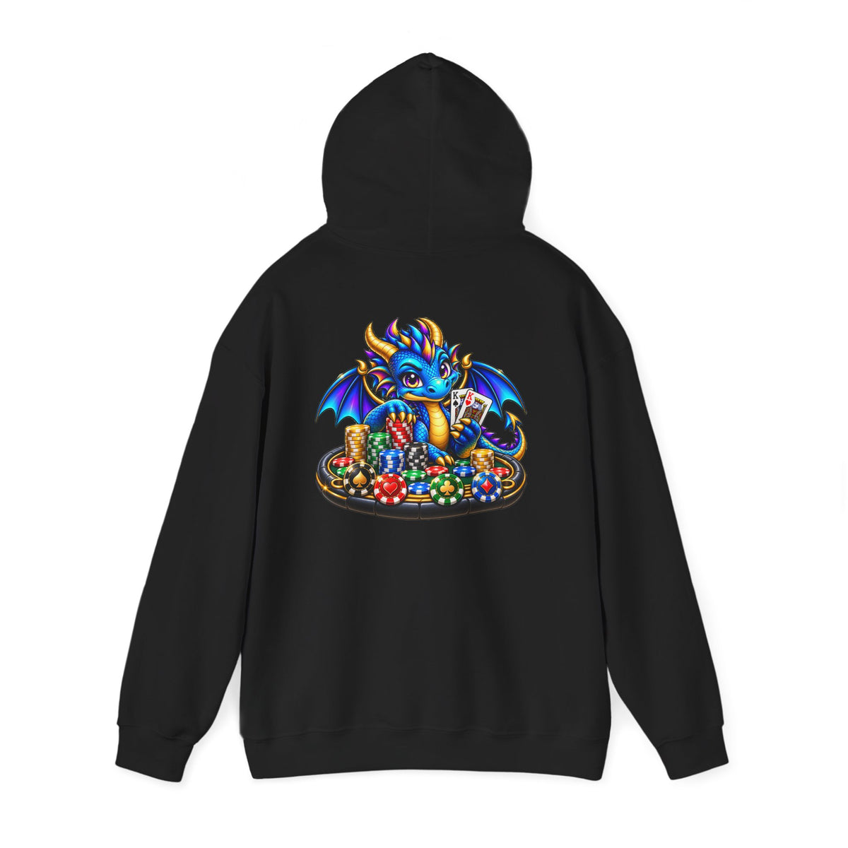 My Lucky Dragon Hoodie — Cute Blue Dragon Poker Graphic