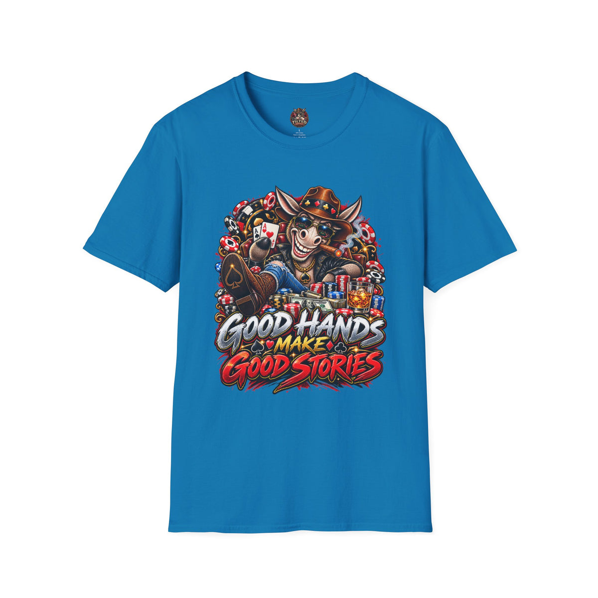 "Good Hands Make Good Stories" Poker Donkey Graphic Tee