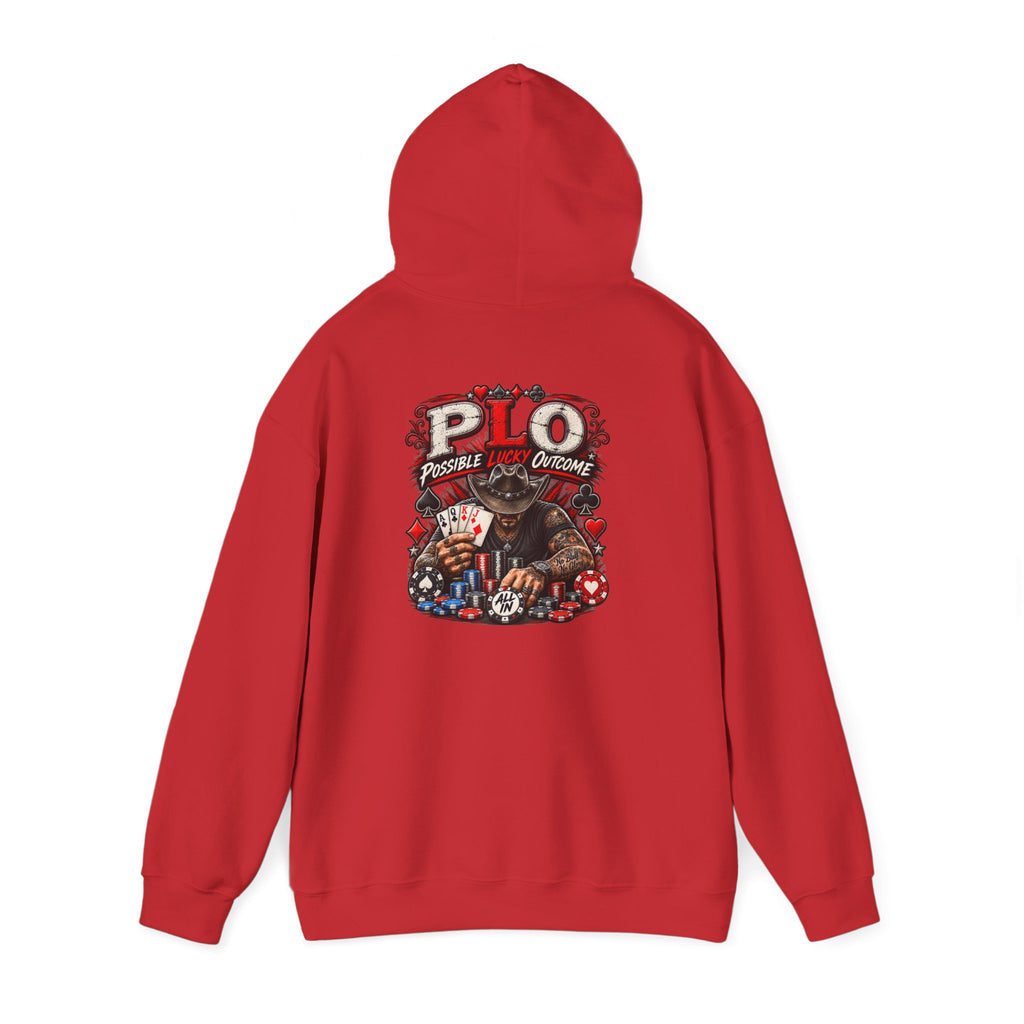 P.L.O. Pot-Limit Omaha Graphic Hooded Sweatshirt-"Professional Luck Observer"