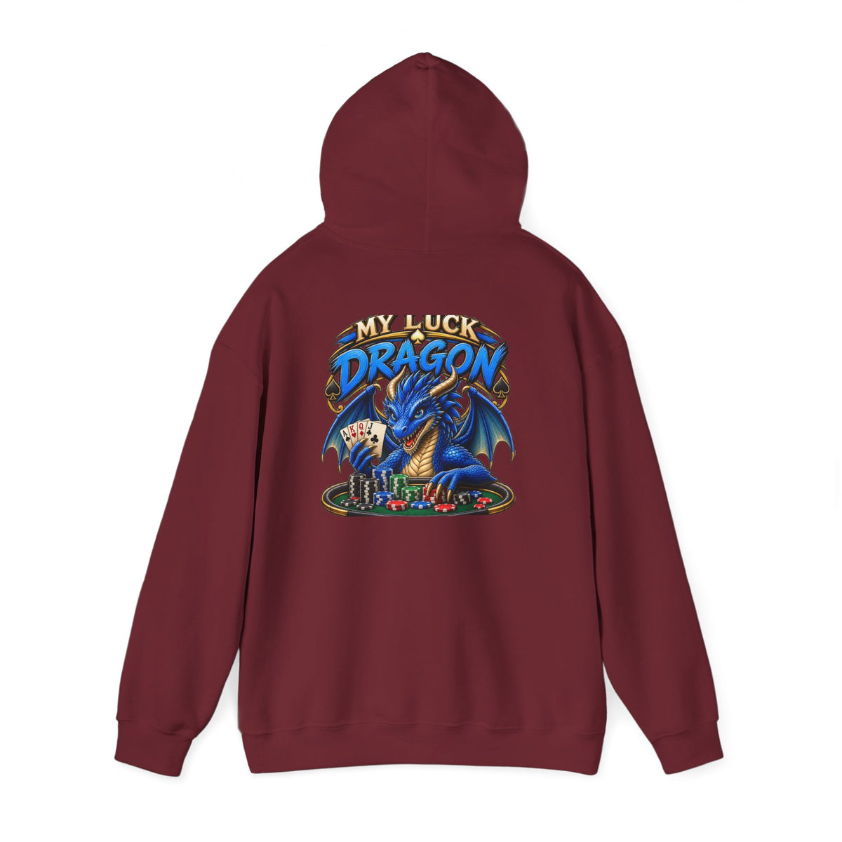 Dragon Poker Graphic Hoodie — “My luck dragon is strong”