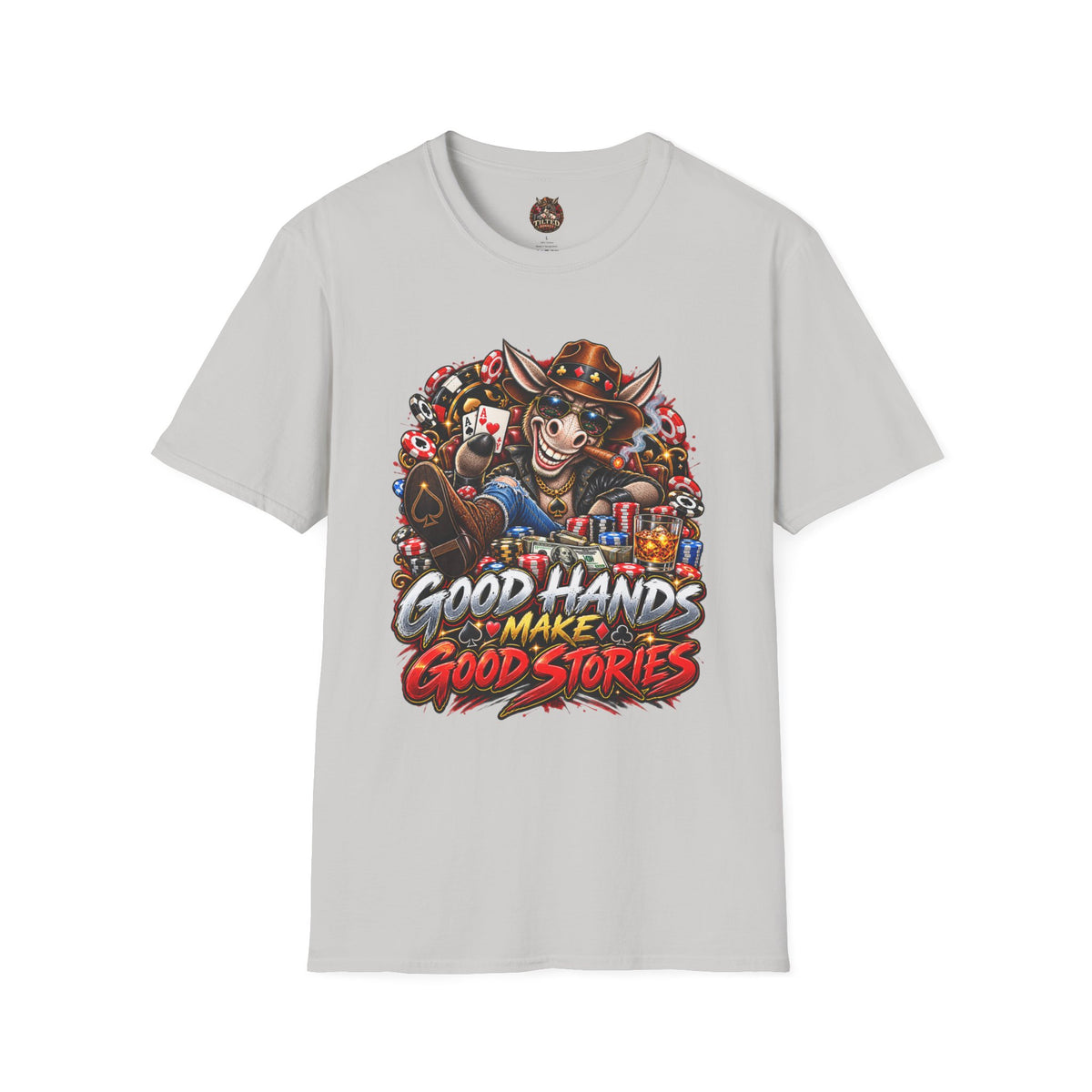 "Good Hands Make Good Stories" Poker Donkey Graphic Tee