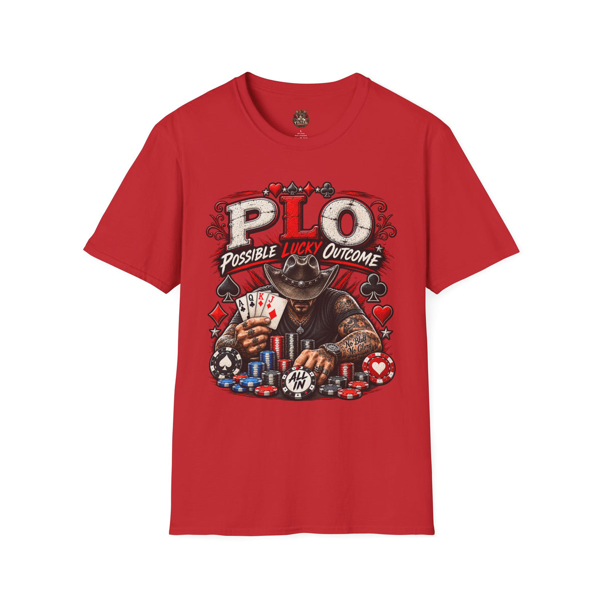 PLO Poker T-Shirt — "Possible Lucky Outcome" Graphic Tee