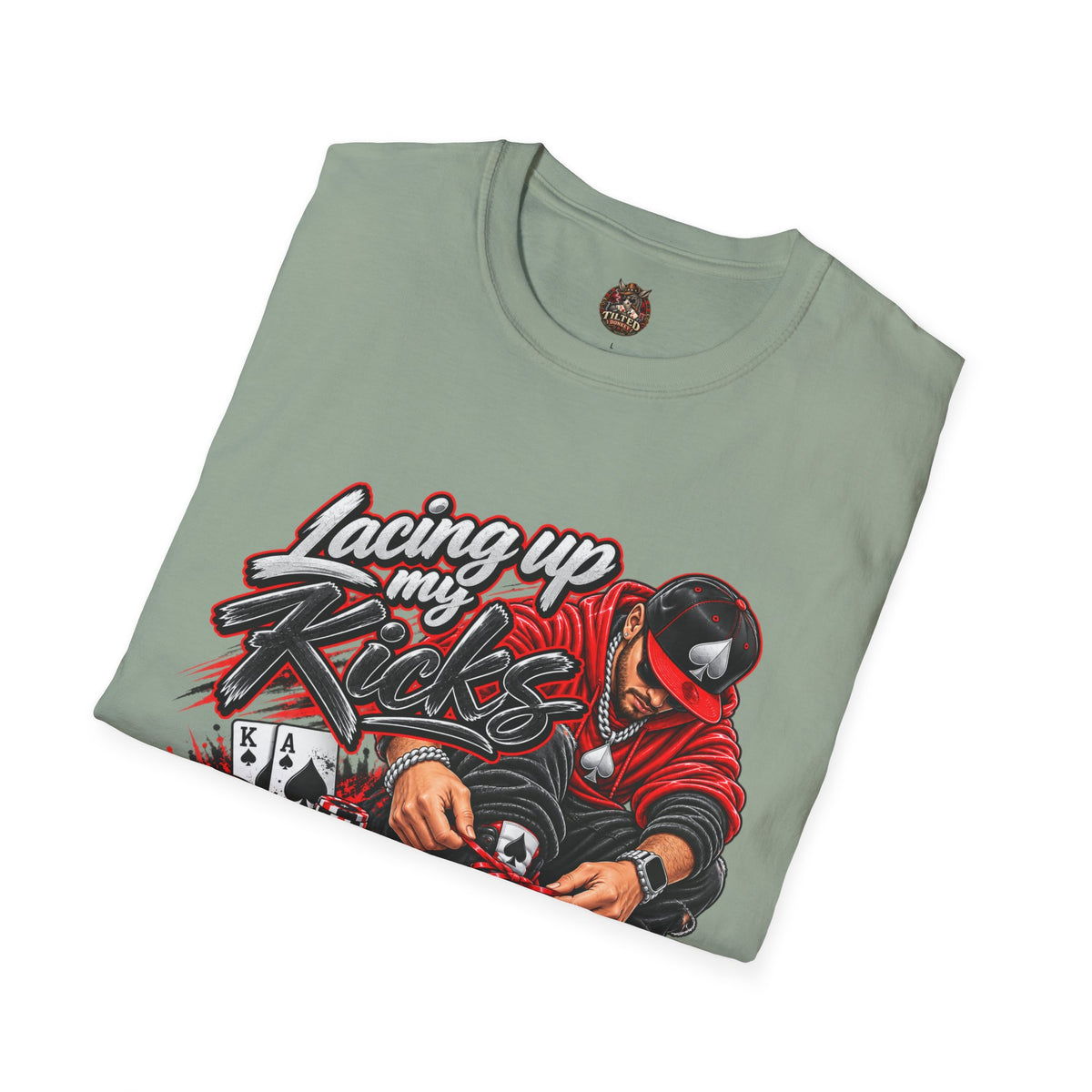 Lacing Up My Kicks Graphic T-Shirt — Sneakerhead/Poker Style Tee
