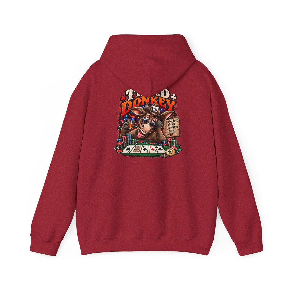 The Tilted Donkey Hoodie – Vintage Poker Donkey Graphic Pullover