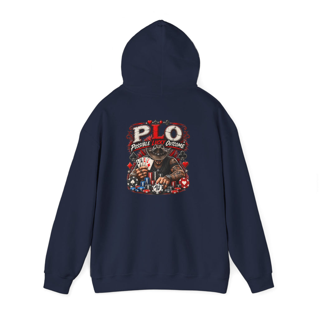 P.L.O. Pot-Limit Omaha Graphic Hooded Sweatshirt-"Professional Luck Observer"
