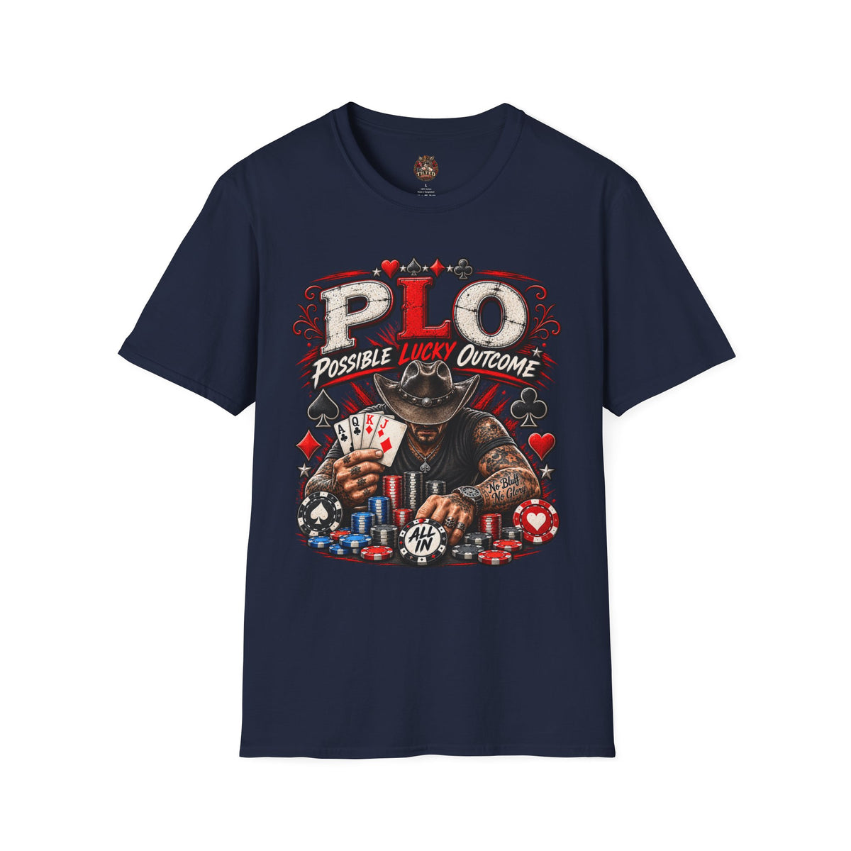 PLO Poker T-Shirt — "Possible Lucky Outcome" Graphic Tee