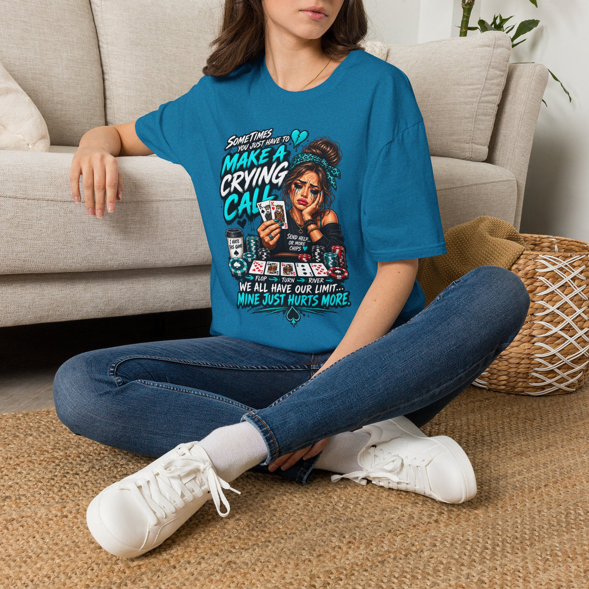Crying Call Graphic Poker Tee