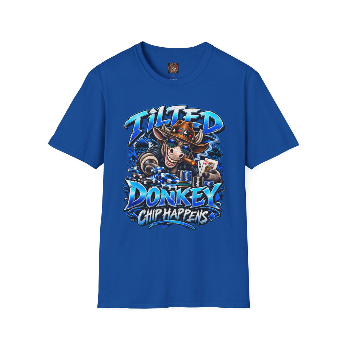 Tilted Donkey Chip Happens Graphic T-Shirt