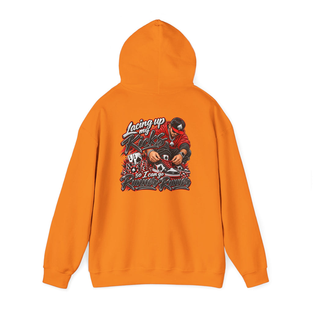 Poker-Inspired Streetwear Lace-up Graphic Hoodie