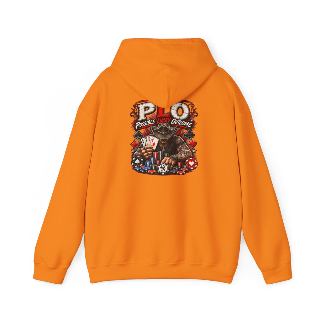 P.L.O. Pot-Limit Omaha Graphic Hooded Sweatshirt-"Professional Luck Observer"