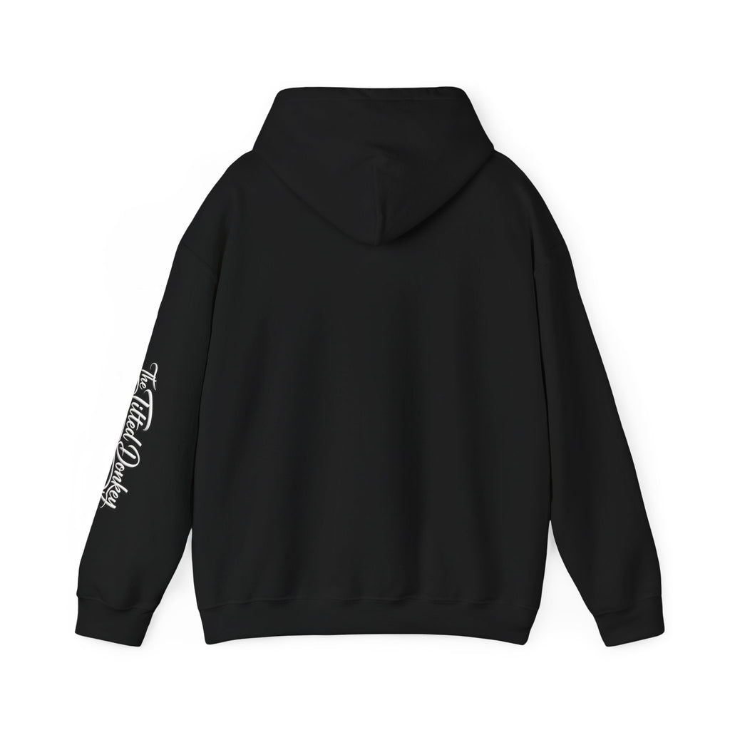 Tilted Donkey Graphic Hoodie — Fold a Lot Poker Design