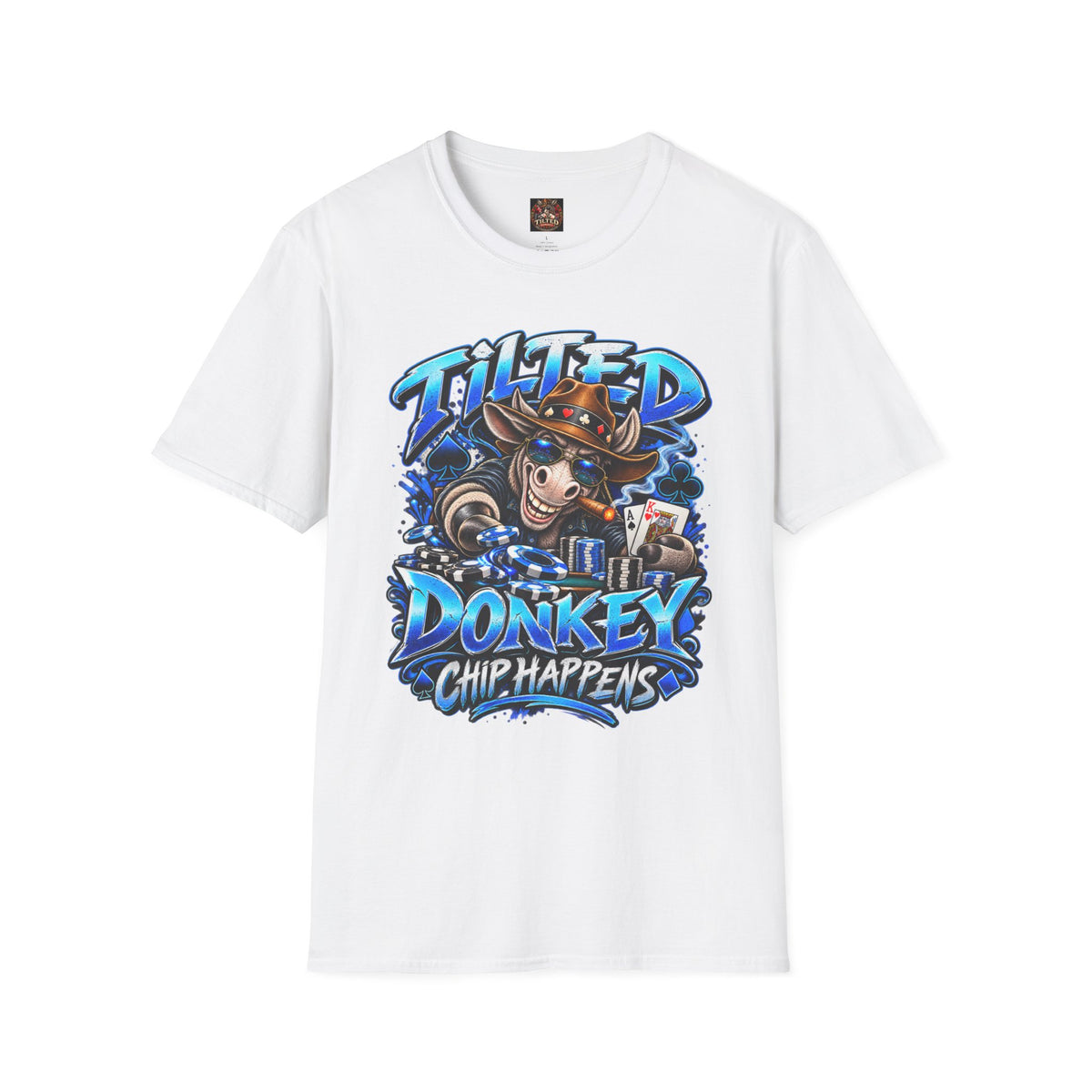 Tilted Donkey Chip Happens Graphic T-Shirt