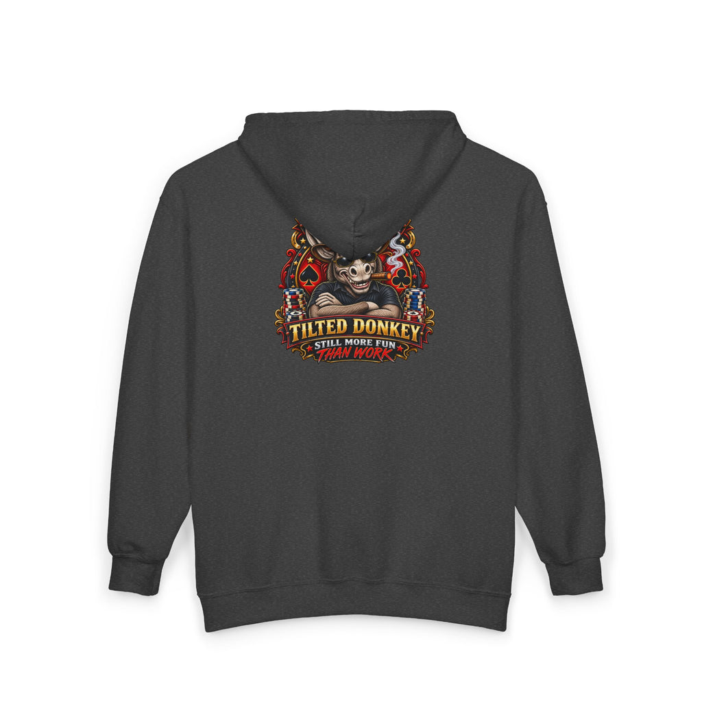 Unisex Heavy Blend™ Brand Label Poker Full Zip Hooded Sweatshirt
