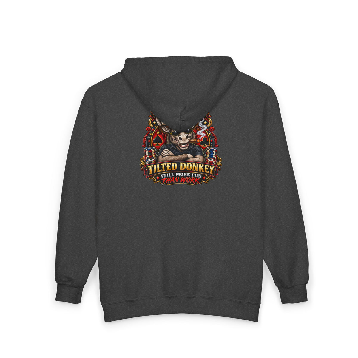 Unisex Heavy Blend™ Brand Label Poker Full Zip Hooded Sweatshirt