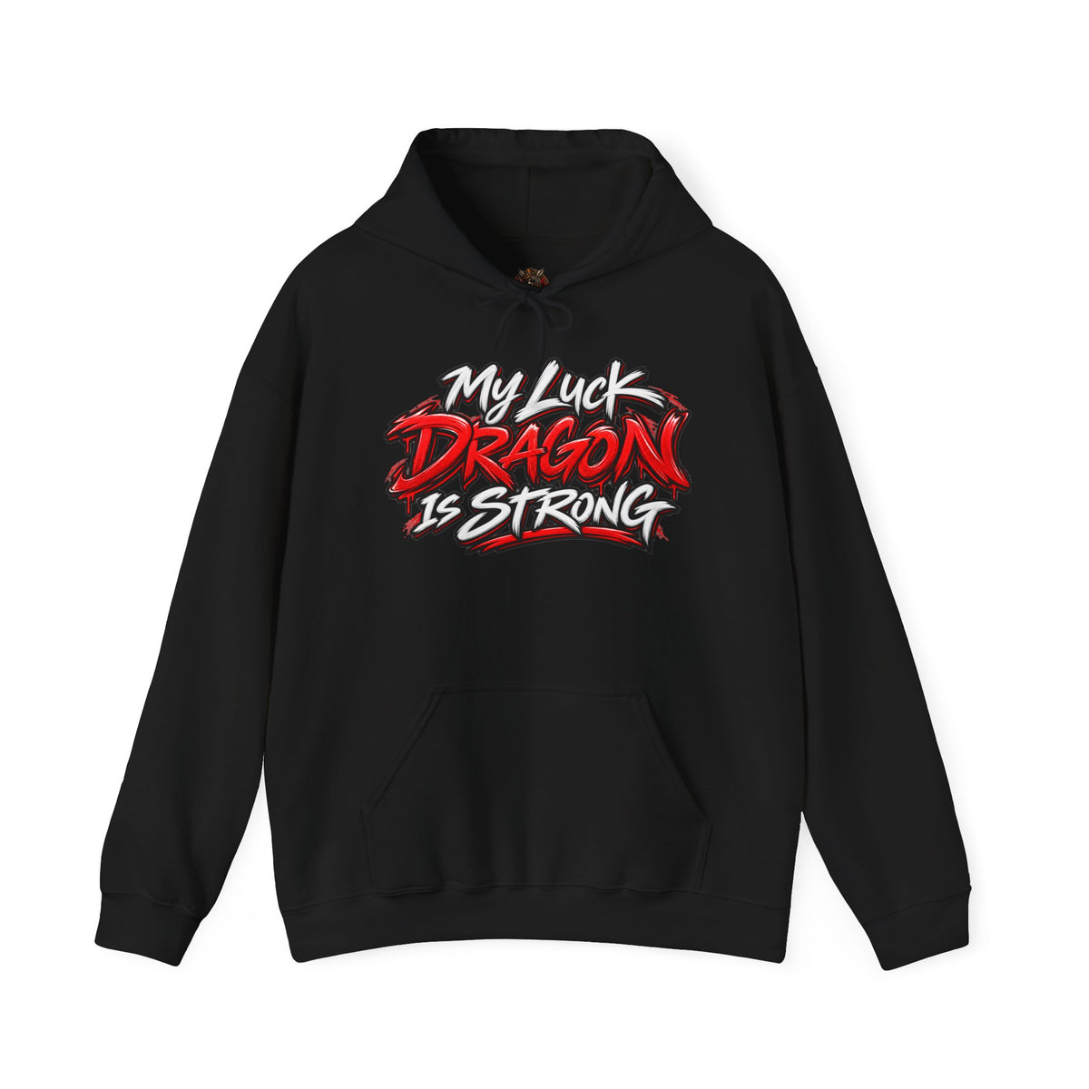 Dragon  Strength Hoodie — "My Luck Dragon Is Strong" Graphic POKER Pullover