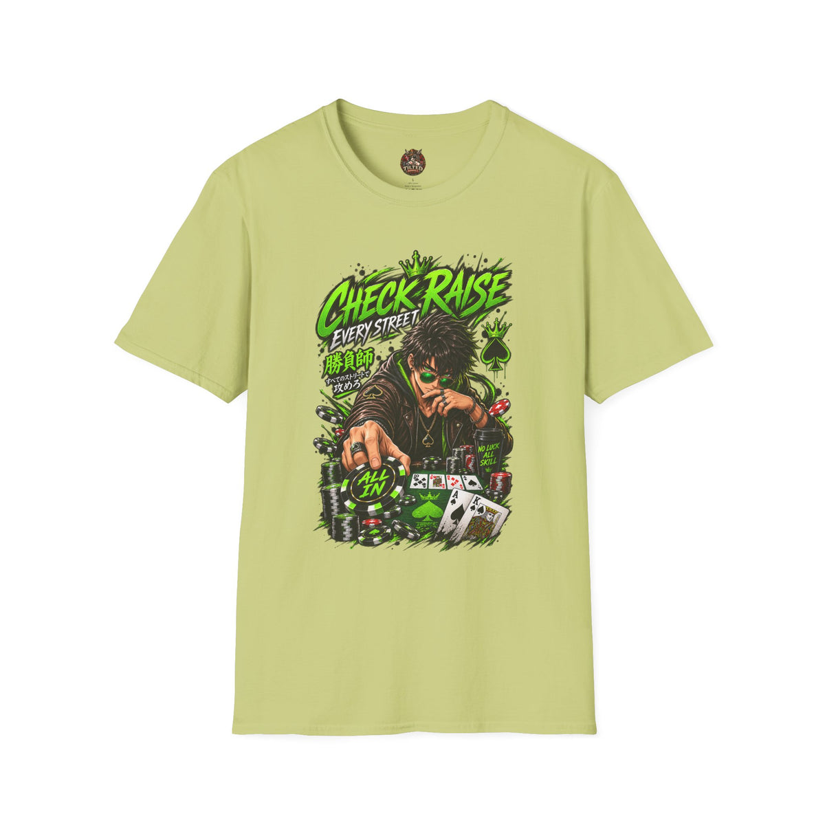 Anime Check Raise Poker Player T-Shirt