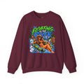 Crewneck Sweatshirt — "Floating to the River" Retro Tube & Poker Graphic