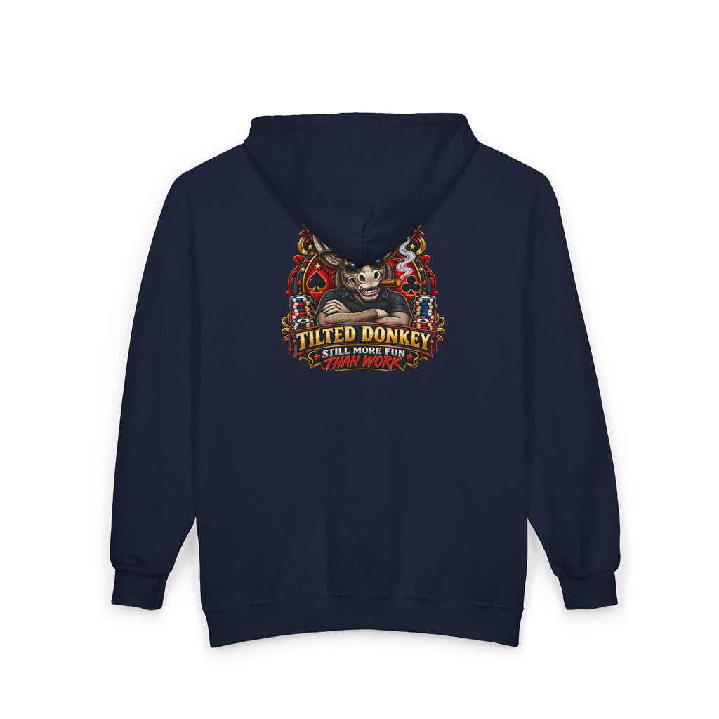 Unisex Heavy Blend™ Brand Label Poker Full Zip Hooded Sweatshirt