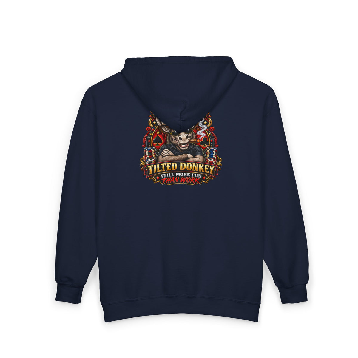 Unisex Heavy Blend™ Brand Label Poker Full Zip Hooded Sweatshirt