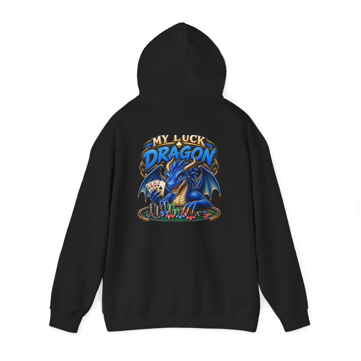 Dragon Poker Graphic Hoodie — “My luck dragon is strong”