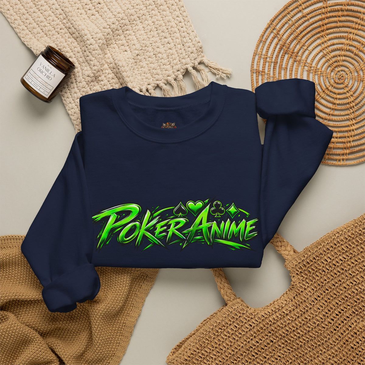 Poker Anime Check Raise Crewneck Sweatshirt