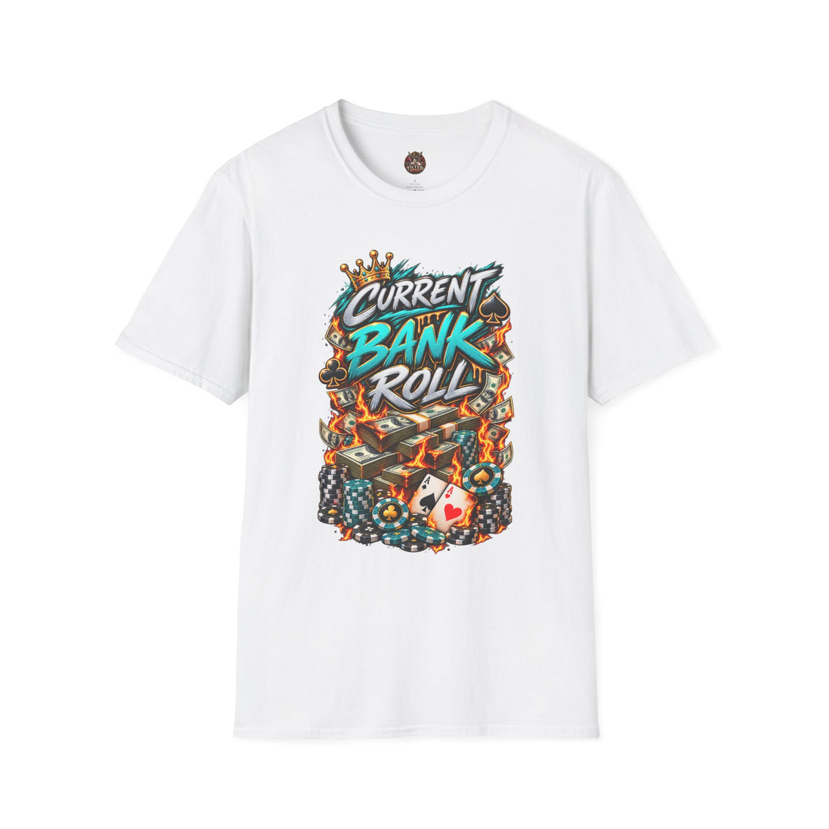 Bank Roll Graphic Poker T‑Shirt