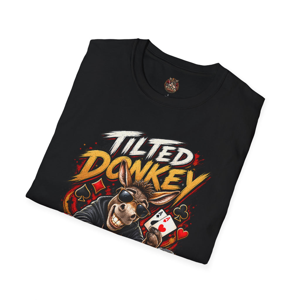 Tilted Donkey Poker T-Shirt — Funny Card Gambling Tee