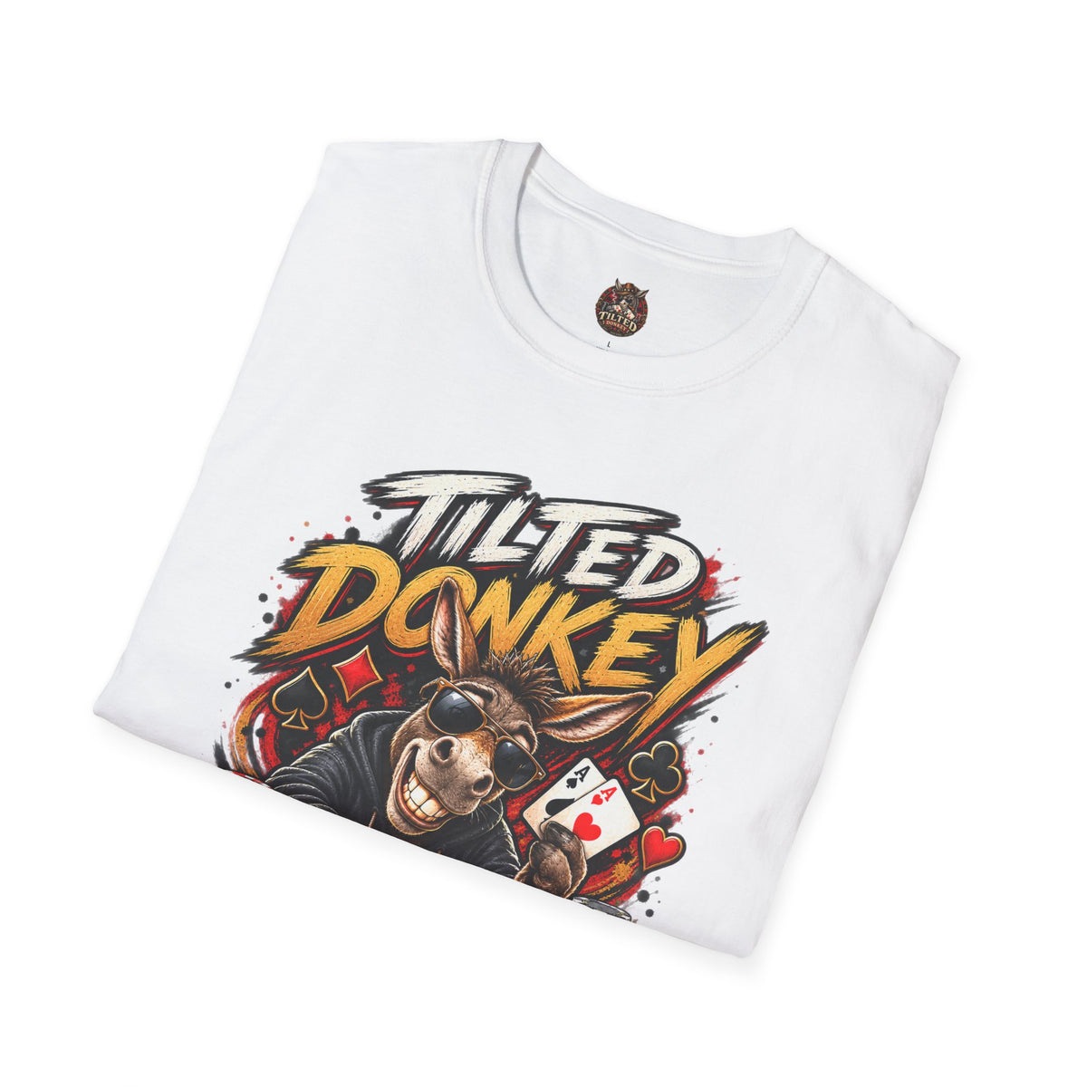 Tilted Donkey Poker T-Shirt — Funny Card Gambling Tee