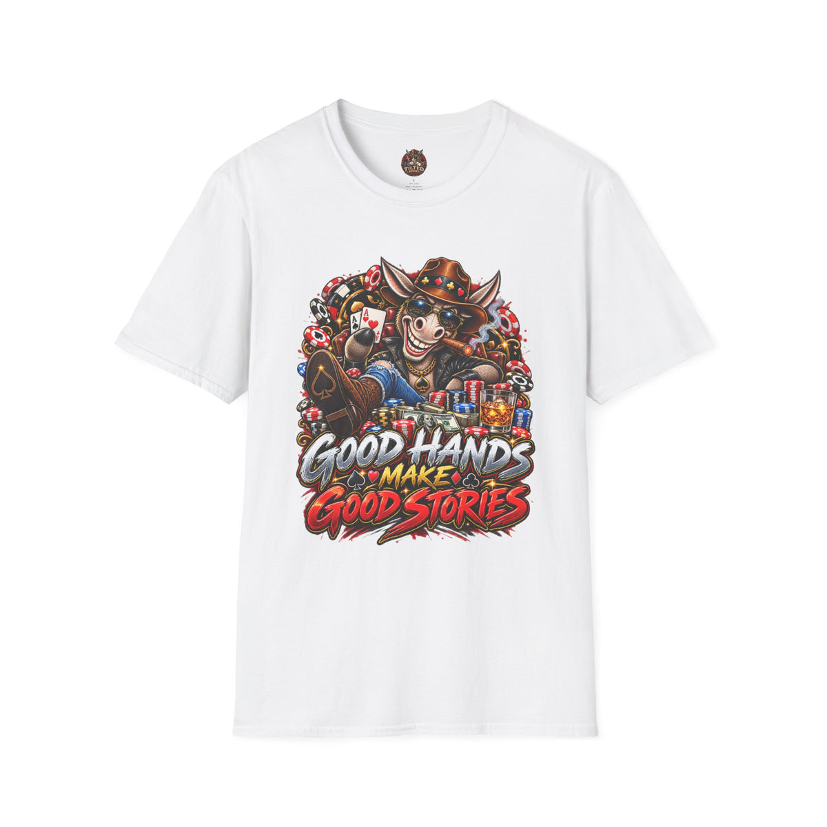 "Good Hands Make Good Stories" Poker Donkey Graphic Tee