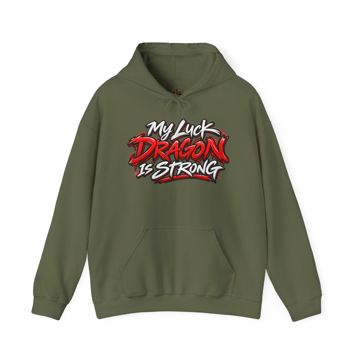 Dragon  Strength Hoodie — "My Luck Dragon Is Strong" Graphic POKER Pullover