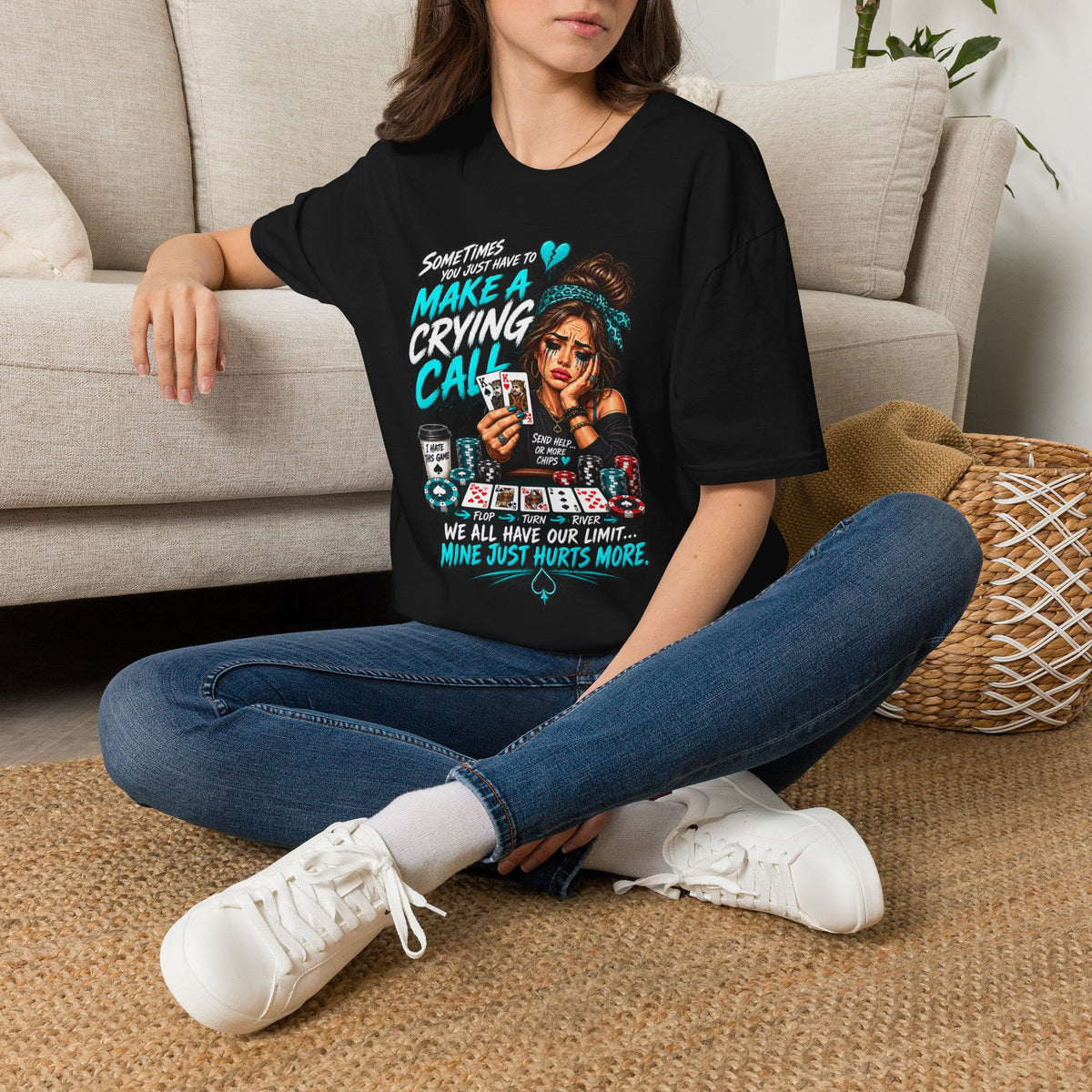 Crying Call Graphic Poker Tee