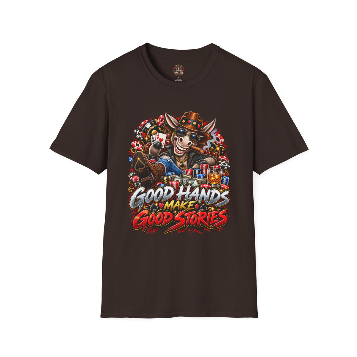 "Good Hands Make Good Stories" Poker Donkey Graphic Tee
