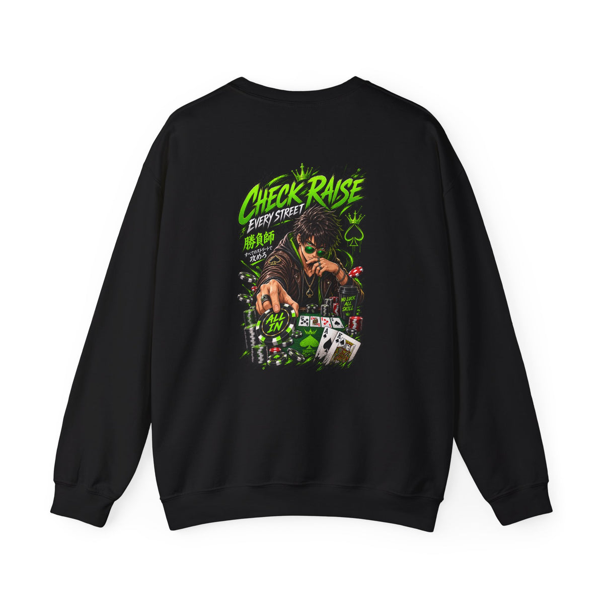 Poker Anime Check Raise Crewneck Sweatshirt