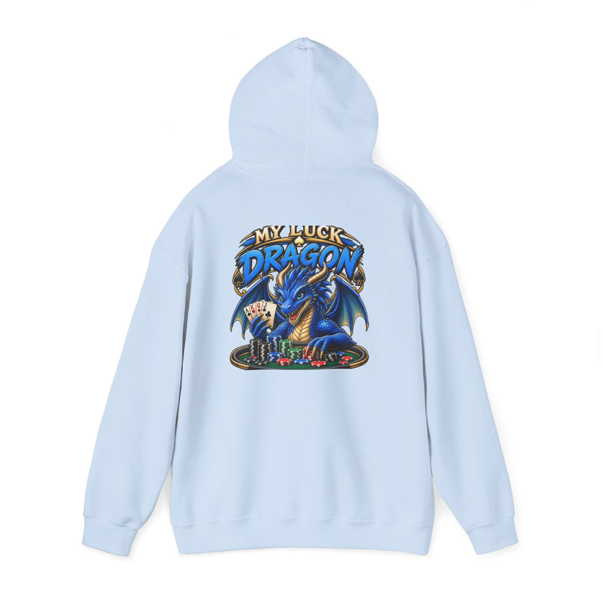 Dragon Poker Graphic Hoodie — “My luck dragon is strong”