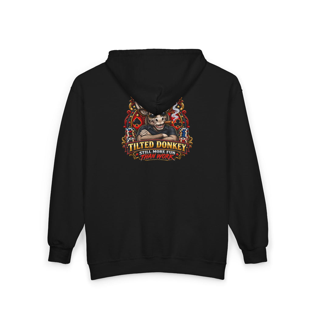 Unisex Heavy Blend™ Brand Label Poker Full Zip Hooded Sweatshirt